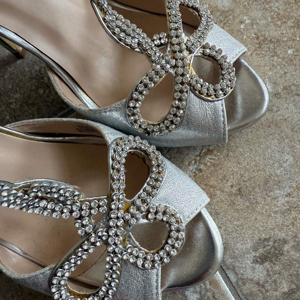 Bella Marie Silver Rhinestone Heels - Picture 13 of 13